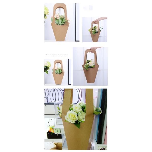 Customized Handle Home Decoration Dried Flower Storage Carrier Bag for Fresh Flower