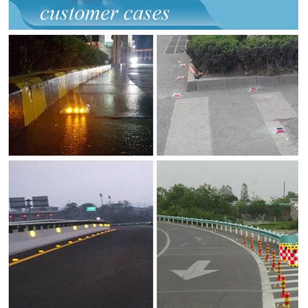 White Yellow Red Blue Green 330g 2V LED Solar Powered Road Studs Work Temp -20C- 70C Aluminum Alloy