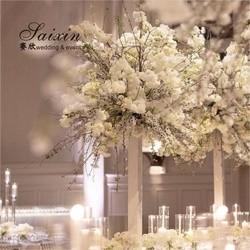 ZT-564 Wholesale Hot Sale Event Wedding Centerpieces Tall Gold Mirror Pillar Flower Stand