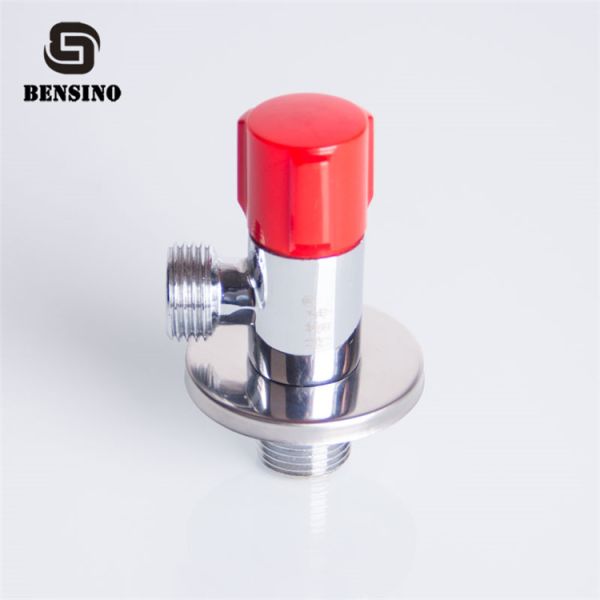 Red PVC Handle 213H 145g Brass Angle Valve For Sink