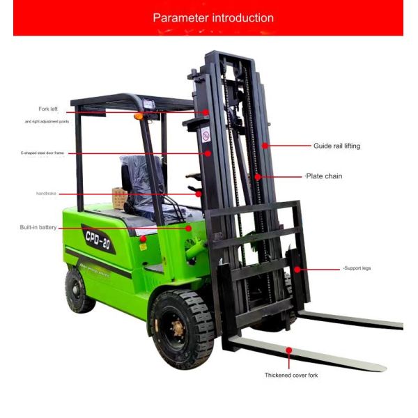 Electric Counterbalance 2 Ton Electric Forklift With Triplex Mast