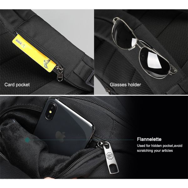 Anti Bacterial Theft Usb Charging Business Travel Backpacks 15.6 Inches