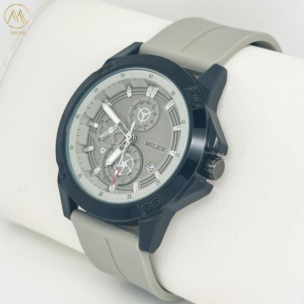 Sport Quartz Watch Silicone Strap With Date Alloy Case Wristwatch Gift