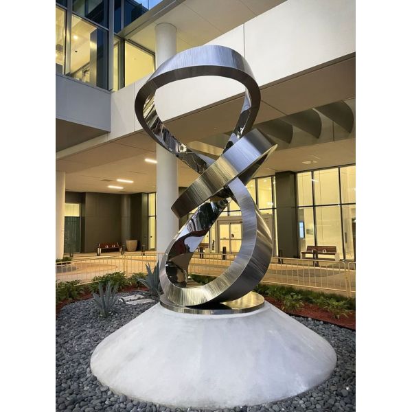 Ribbon Custom Landscape Modern Stainless Steel Statue Metal Sculpture for Home Decor Artwork