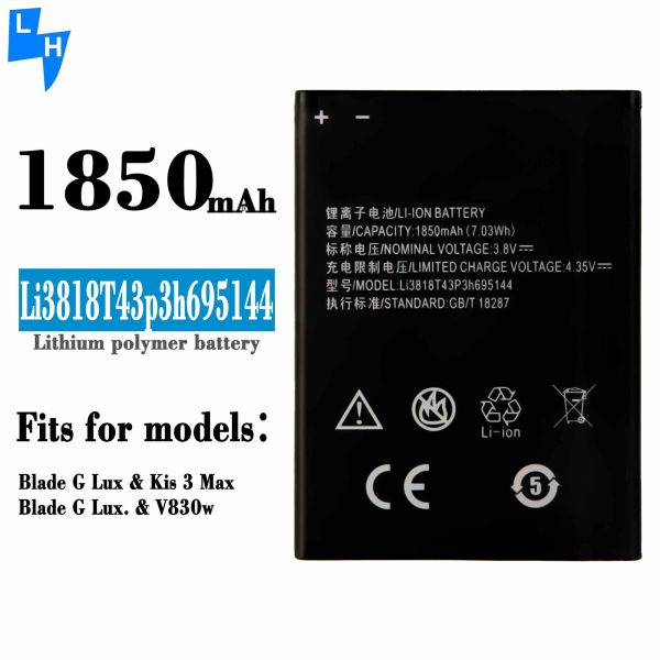 Batterie noire pour téléphone portable Li3818T43p3h695144 pour ZTE Blade V830w Kis 3 Max Blade G Lux