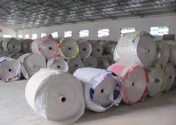 White Color Waterproof Tubular Woven Fabric , Woven Polypropylene Fabric Rolls