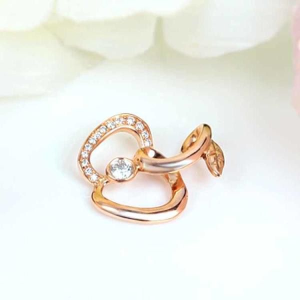Rose Gold Diamonds Apple Shape Pendant  (GDN016)