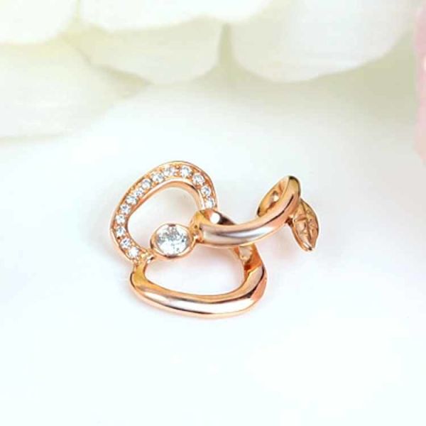 Rose Gold Diamonds Apple Shape Pendant  (GDN016)