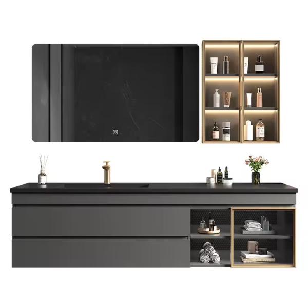 Wall Mounted Modern Bathroom Cabinets For Cloakroom Makeup 54 Inch