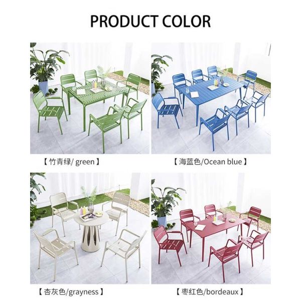 Патио обедая стулья и таблица установили современный алюминиевый сад на открытом воздухе 61x61x84cm металла