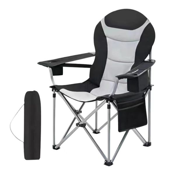 Modern Lightweight Outdoor Portable Eco-Friendly Foldable Fishing Camping Chair Ice Bag Metal Frame for Park Outdoor Furniture