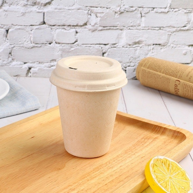 Кофейные чашки на вынос чашки 8Oz багассы сахарного тростника горячего шоколада биоразлагаемые с крышками