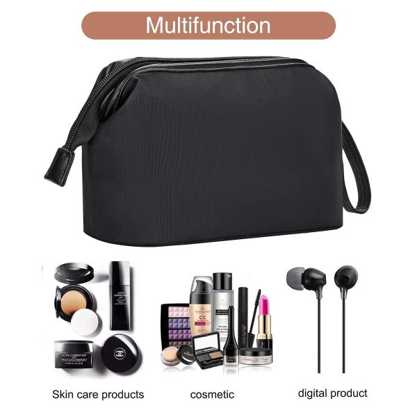 Wholesale Custom Waterproof Nylon Makeup Travel Cosmetic Pouch Bag with pockets