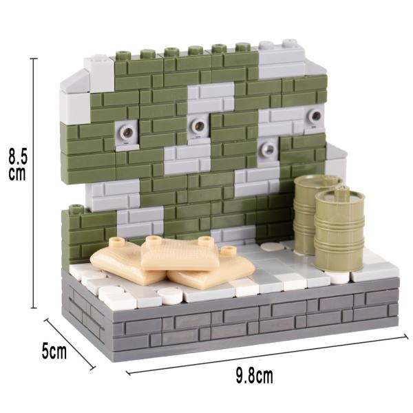 WW2 city wall military accessories map secen soviet soldier officer mini figure ruin building block