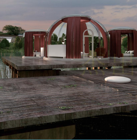 цвет шатра Glamping купола пузыря ПК 5m геодезический полностью прозрачный