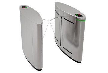 Smart Flap Barrier Gate , Silver RS232 Interface Automatic Turnstile Gate
