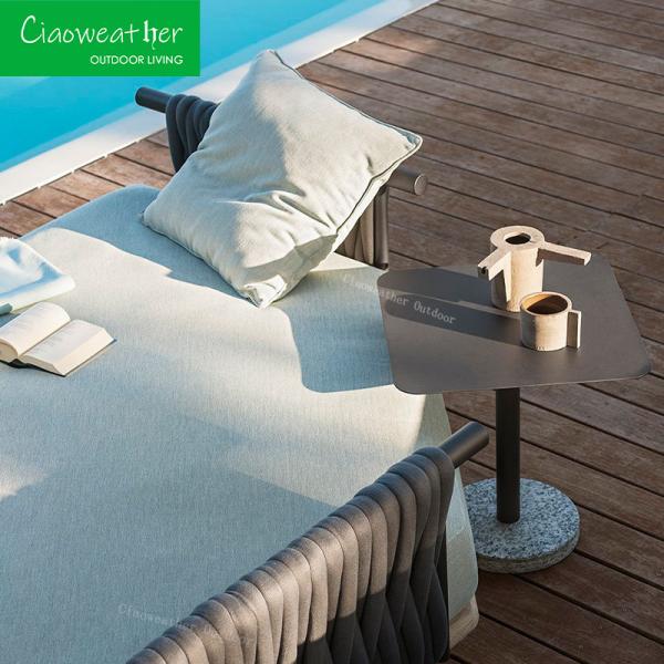 General Outdoor Furniture Balcony Patio Furniture Rope Sun Bed with Waterproof Upholstery Cushion in Customized Color