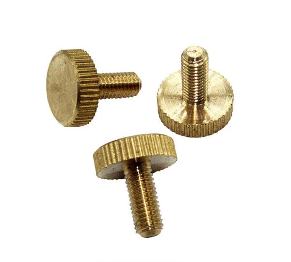 Brass Low-Profile Knurled-Head Thumb Screws Brass Knurled-Head Adjustment Screws