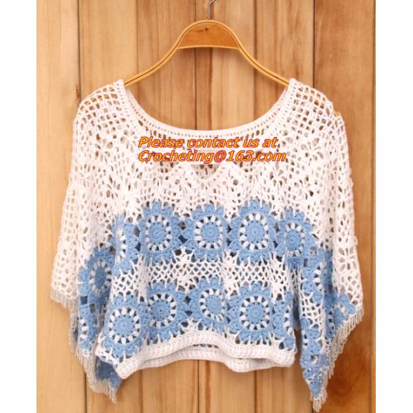 Crocheted Lace Women Shirts For Dress Cover Up Casual Wearing Summer 2015 new Pull over