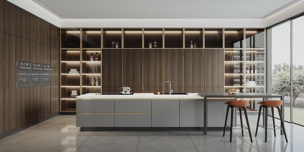 Diseño de cocina moderna al por mayor, armarios de cocina baratos y prefabricados