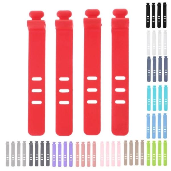 1.5mm-2.0mm Oval Silicone Self Gripping Cable Ties 6.5cm 7.4cm
