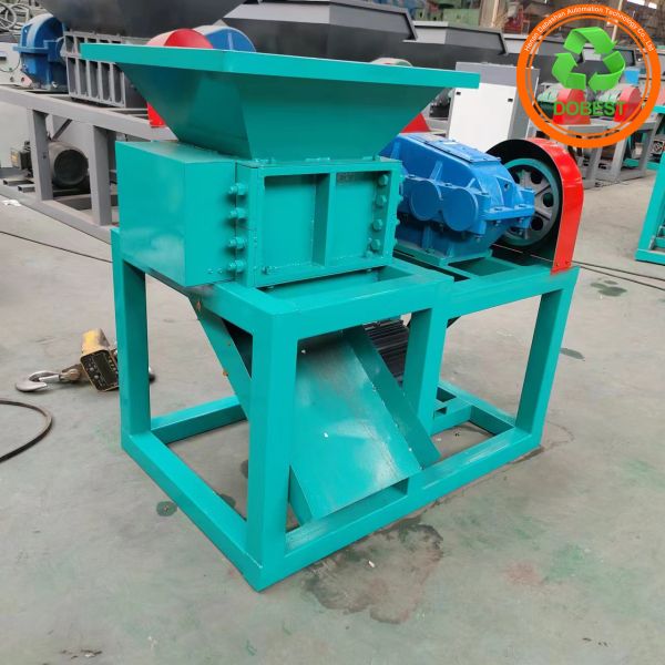 7.5kW Multifunctional Twin Roll Rotor Scrap Shredder for PVC HDPE PP PET