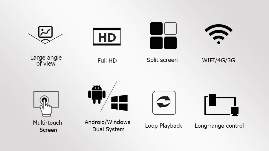 55inch Lcd установленный стеной рекламируя монитор дисплея крытое 250cd/M2