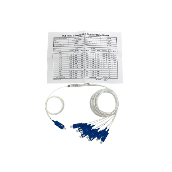 1x8 1x16 1x32 SC UPC Fiber Optic PLC Splitter Mini Steel Type Green PLC Fiber Splitter