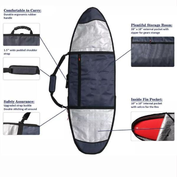 Крышка Суп стоит вверх нося дорожных сумок доски для серфинга затвора на открытом воздухе