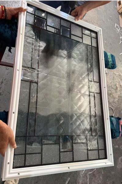 Vidrio decorativo personalizado con marco para puertas de entrada