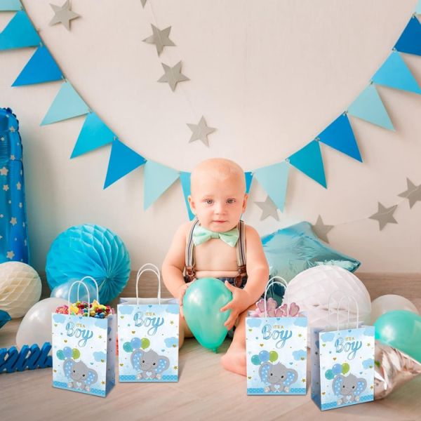 CMYK 4 цвет офсет печать небольшая голубая вечеринка Покупки Тота Kraft бумажная сумка для детей