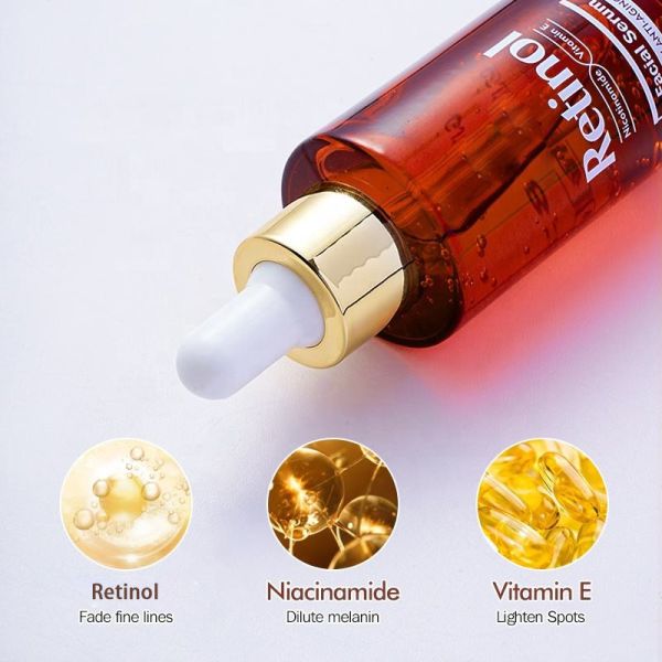 Уход за кожей Ремонт морщин Сыворотка для сухой кожи Грубая витамин Е Укрепляющая сущность Ретинол сыворотка