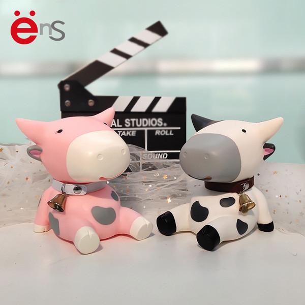 3D Vinyl Plastic Piggy Bank Toy Cow Shape For Kids 15×14.5×16cm Size