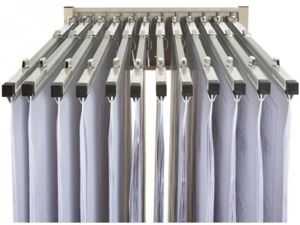 Hanging Plan Drawing Rolling Steel Shelves Cart For 1,200 Drawings Capacity