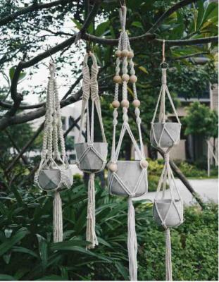 ECO-Friendly COTTON rope White color Macrame Plant Hanger decorative plant hangers indoor plant hangers supplier