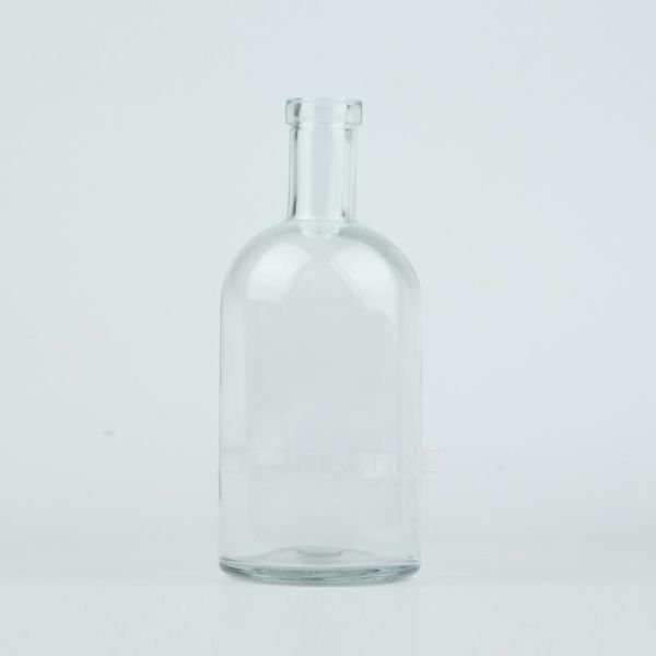 High White 750ml Glass Liquor Bottles  Cork Top For Rum 520g CY-836