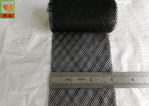 Green / Black HDPE Materials Soffit Vent Screen Mesh With Diamond Shaped Hole