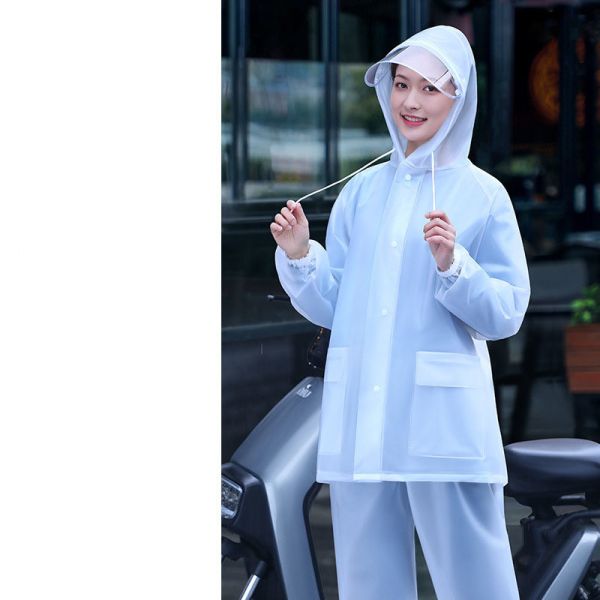 Thickened PVC Fabric Raincoat Rain Pants Suit for Men and Women Custom Logo Printing