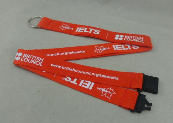 900*20 mm Silk Screen Printing Nylon Lanyards With Safety Break Away Clip