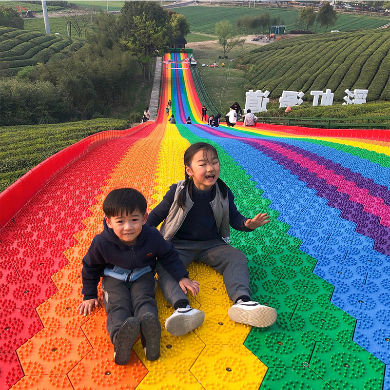 Low Cost Dry Slide Business Rainbow Land Slide Commercial Large Rainbow Dry Slide with Wheeled Slider Block Per-m³ pricing Fast Payback