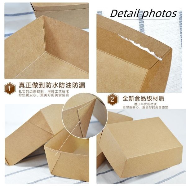 Disposable Kraft Paper Food Packaging Box for French Fries Custom Logo Design Solution