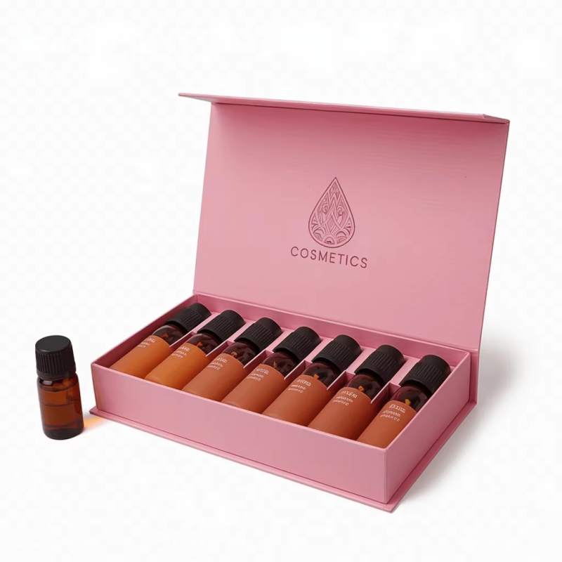 Luxury Cosmetic Gift Box Embossed Gold Stamping Small Business Magnetic Packing Rectangle Lipstick Set Lip Recycled Materials