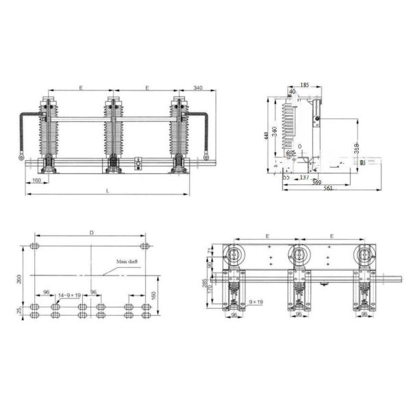 Motorized Earthing Switch JN22B 40.5kV Ground Switch With 31.5kA Short Circuit Current