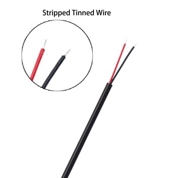 Jack à baril à courant continu mâle 3,5x1,35 mm à fil de fer décortiqué en fer blanc