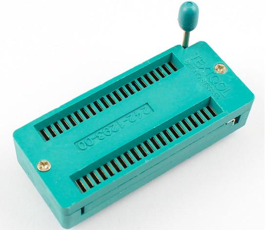 Gold Plated ZIF Test IC Socket Connector 1.778mm Pitch 1A Current Rating