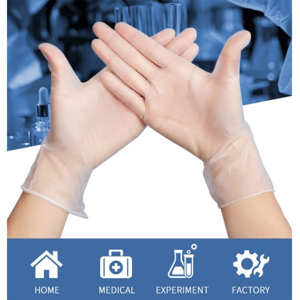 Powder Free Clear PVC Disposable Examination Gloves Latex Free