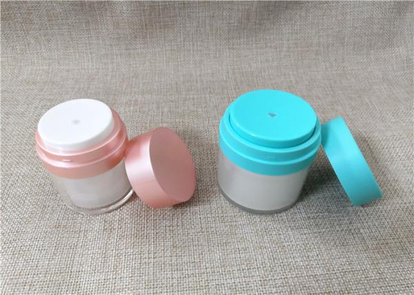 Pink / White / Blue Acrylic Lotion Bottle Double Wall Design No Dip Tube