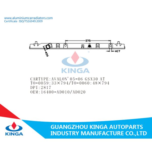 Radiator tank parts Toyota Avalon'05-06 GSX30 16400-AD010/AD020 Radiator Cover