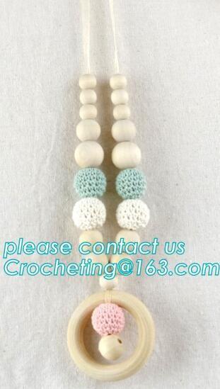 Teething necklace Baby Shower Girl, Baby Flower Bracelet, Mommy Charm Bracelet, Wooden Toddler Toy