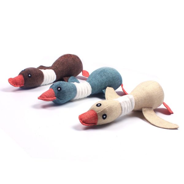 25CM Durable Stuffed Dog Toys Goose Appearance Printing / Embroidery Logo